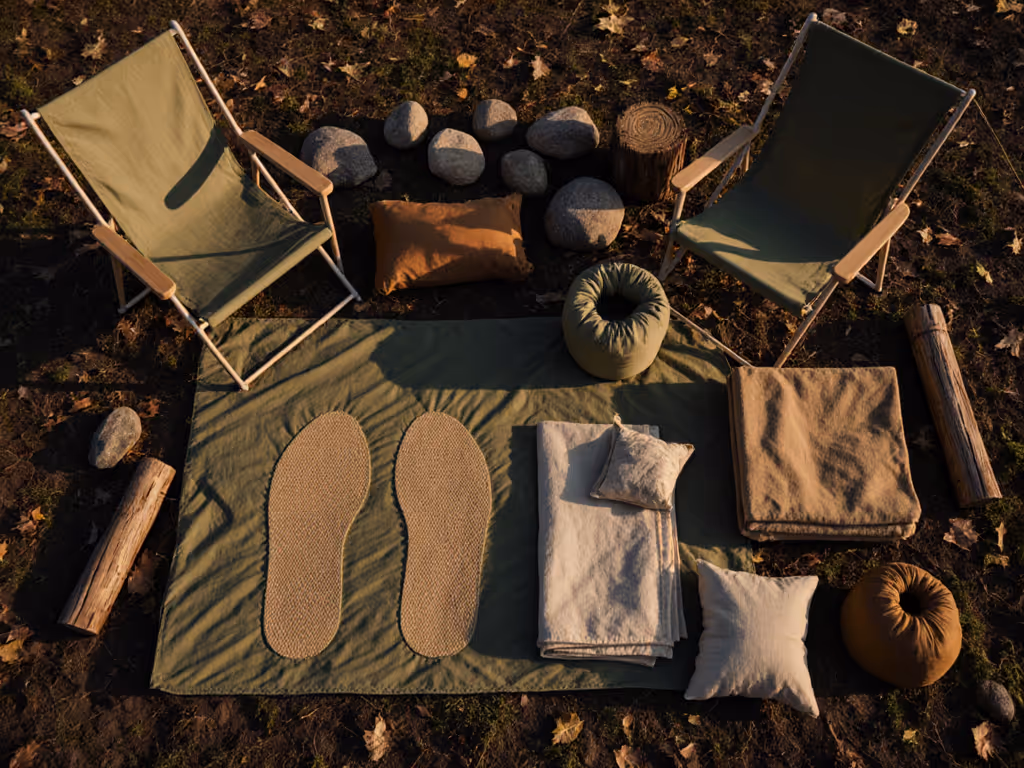 campsite_with_biodegradable_textiles_laid_out